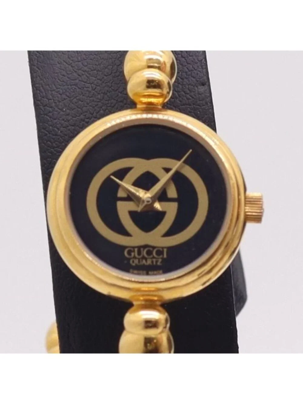 Gucci Bangle Watch Quartz Black Dial